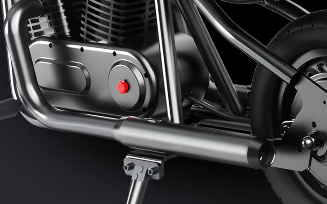 Tubo de escape simulado en moto eléctrica par aniño